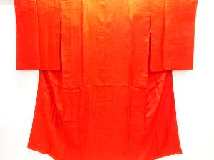 アンティーク　綸子扇に鶴模様織り出し長襦袢